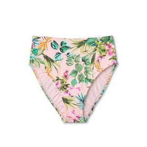 Kona Sol Floral Bikini Bottom - Pink and Green